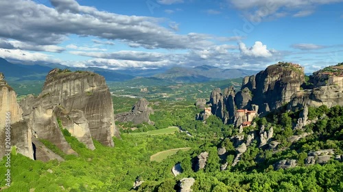 Greece Meteora iconic monasteries perched on dramatic rocky pinnacles