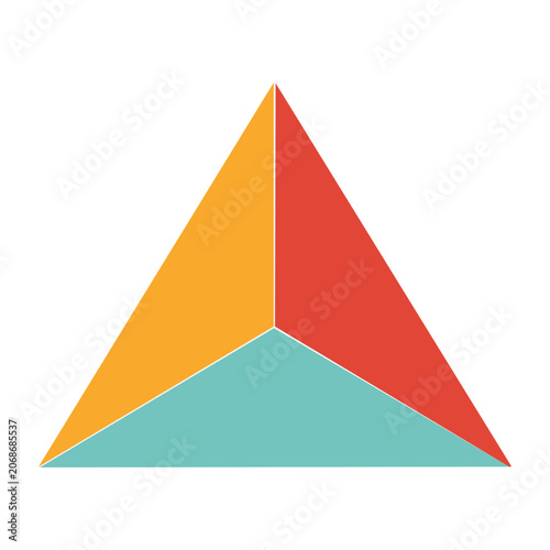 Colorful geometric triangle in flat design