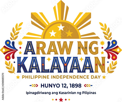 Canvastavla Philippine independence day araw ng kalayaan celebratory emblem