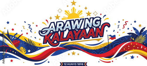 Fotografie Philippines independence day celebration with patriotic sun and stars