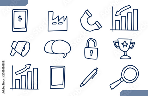 Business Doodle Hand Drawing Icon Collection