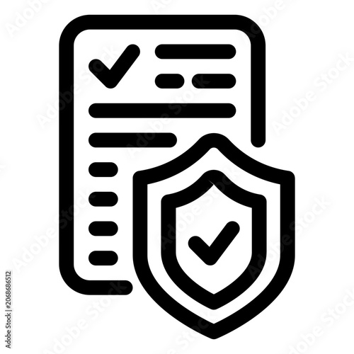 Policy Document Protection Line Icon