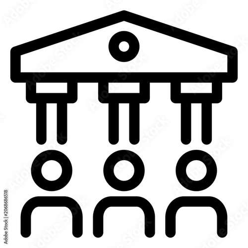 Government Institution Line Icon