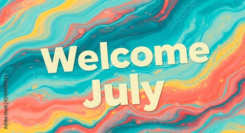 Colorful July greeting with abstract summer celebration design.