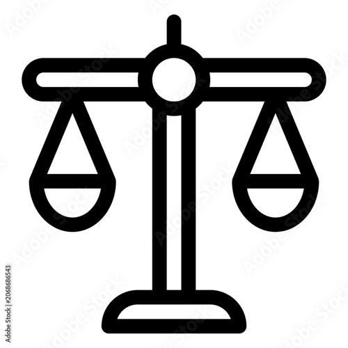 Legal Scales Of Justice Line Icon