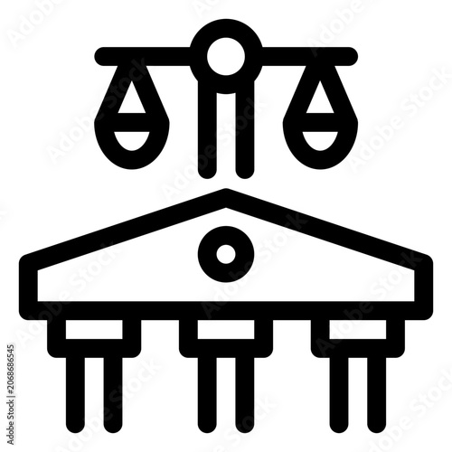 Supreme Courthouse Building Line Icon
