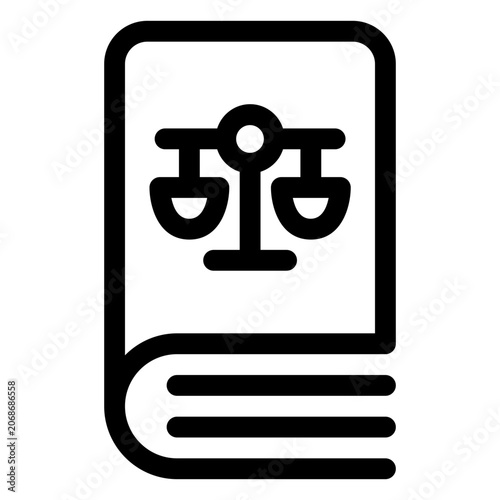 Legislation Law Book Line Icon