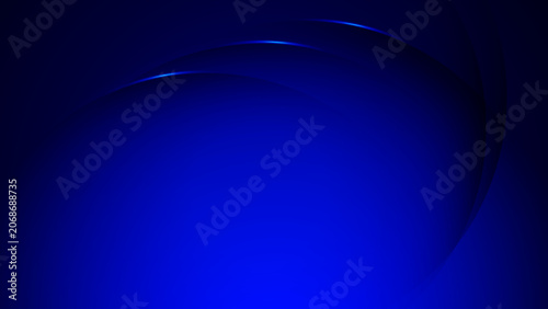 Abstract blue color, modern design stripes background with geometric round shape and glowing light. Vector illustration.