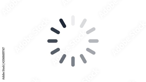 Minimalist loading spinner animation on animation white background, seamless loop