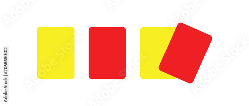 Foto Yellow and Red Card Icons Set, Football Referee Warning and Penalty Cards Vector
