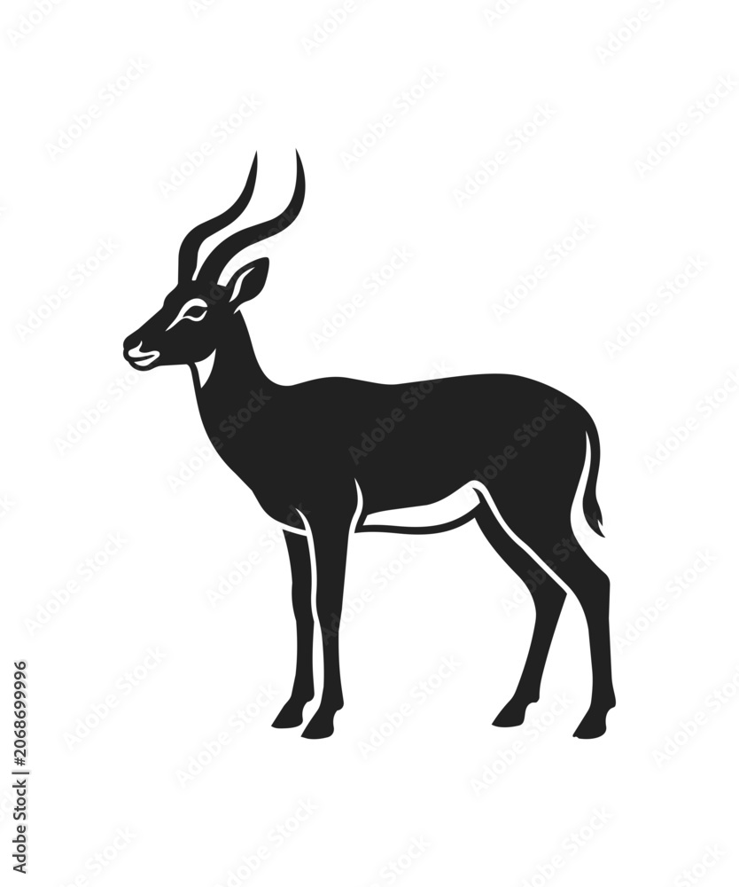 Fototapeta premium Elegant Silhouette of an Antelope Standing Gracefully.