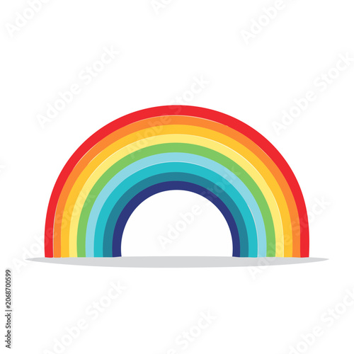 Colorful rainbow arc illustration on white background