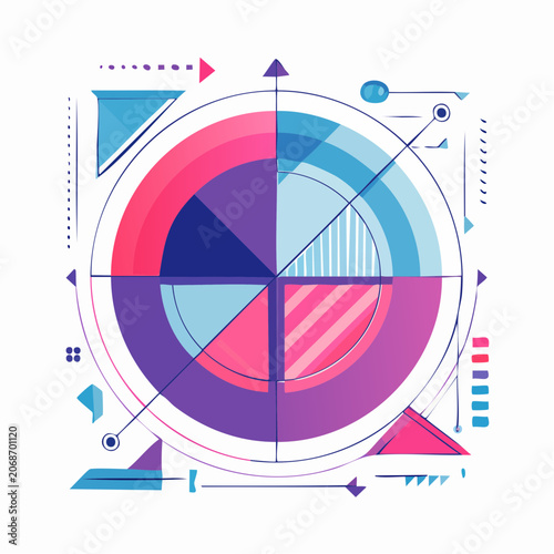 Abstract Geometric Design with Circles and Triangles