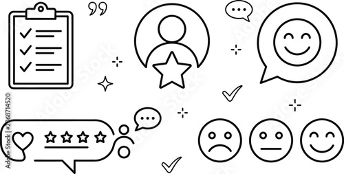 Obraz na plátně Customer review feedback user rating testimonial survey clipboard and satisfacti