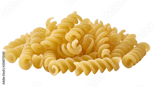 Obraz na płótnie Pile of dry fusilli pasta spirals