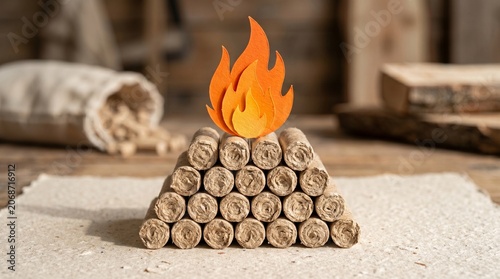 Sustainable Biomass Energy Papercraft Concept