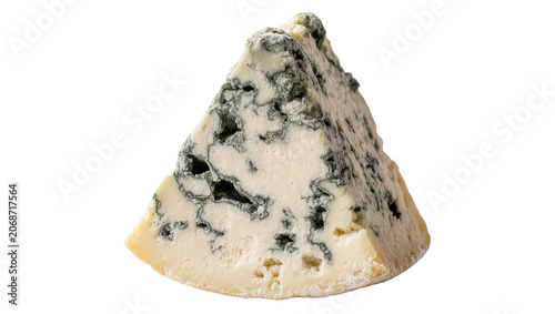 Obraz na plátne Wedge of blue cheese with green mold veins