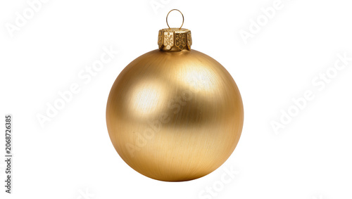 Foto Shiny golden Christmas bauble with ornate cap
