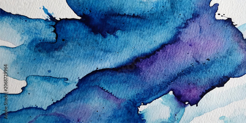 Foto Abstract watercolor background blending blue purple tones soft fluid organic tex