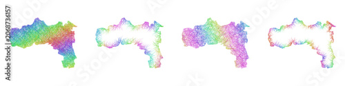 Fotografie Rainbow color sketch Tigray map design set
