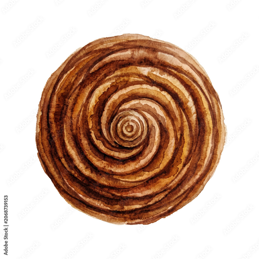 Fototapeta premium Earthy Watercolor Acorn Illustration on Wet Paper for Artistic Fall Design Projects