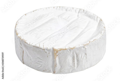 Foto Whole Camembert Cheese Wheel on Dark Surface