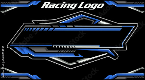 Bild auf Leinwand Outline and painted racing logo