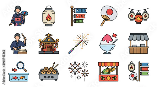 Φωτογραφία Traditional Japanese Food and Objects.