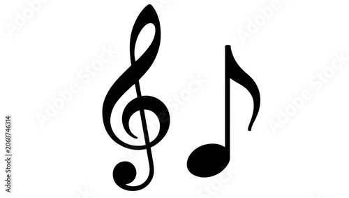 Photos Treble clef and eighth note symbols