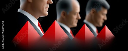 A dramatic editorial photograph of investors in a tense boardroom, their faces illuminated by red, downward-trending graphs, symbolizing the impact of sudden political upheaval on financial markets
