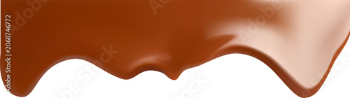 Chocolate Drip Border Vector with Melted Liquid Chocolate Splash Isolated on White Background