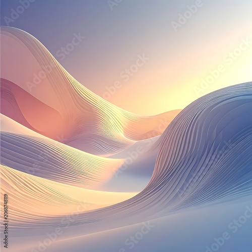 Serene desert landscape with smooth dunes