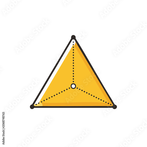 Yellow Equilateral Triangle with Center Point