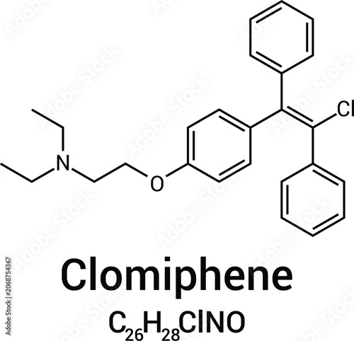 фотографія Clomiphene Chemical Structure Selective Estrogen Receptor Modulator Fertility Dr