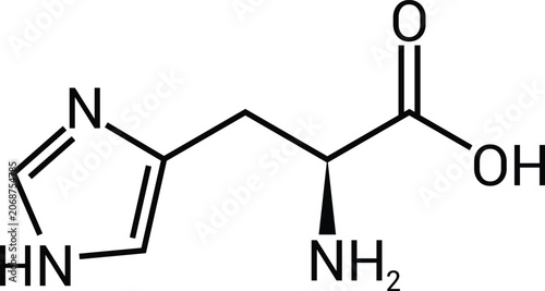 Bild auf Leinwand L Histidine Chemical Structure Essential Amino Acid Biomolecule Diagram