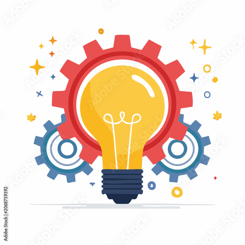 Lightbulb and Gears Symbolizing Innovation and Ideas