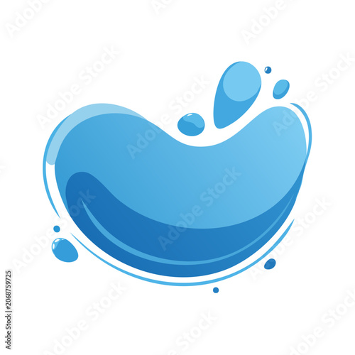 Blue water splash vector illustration