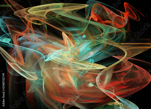 Fractal colored abstract on black background