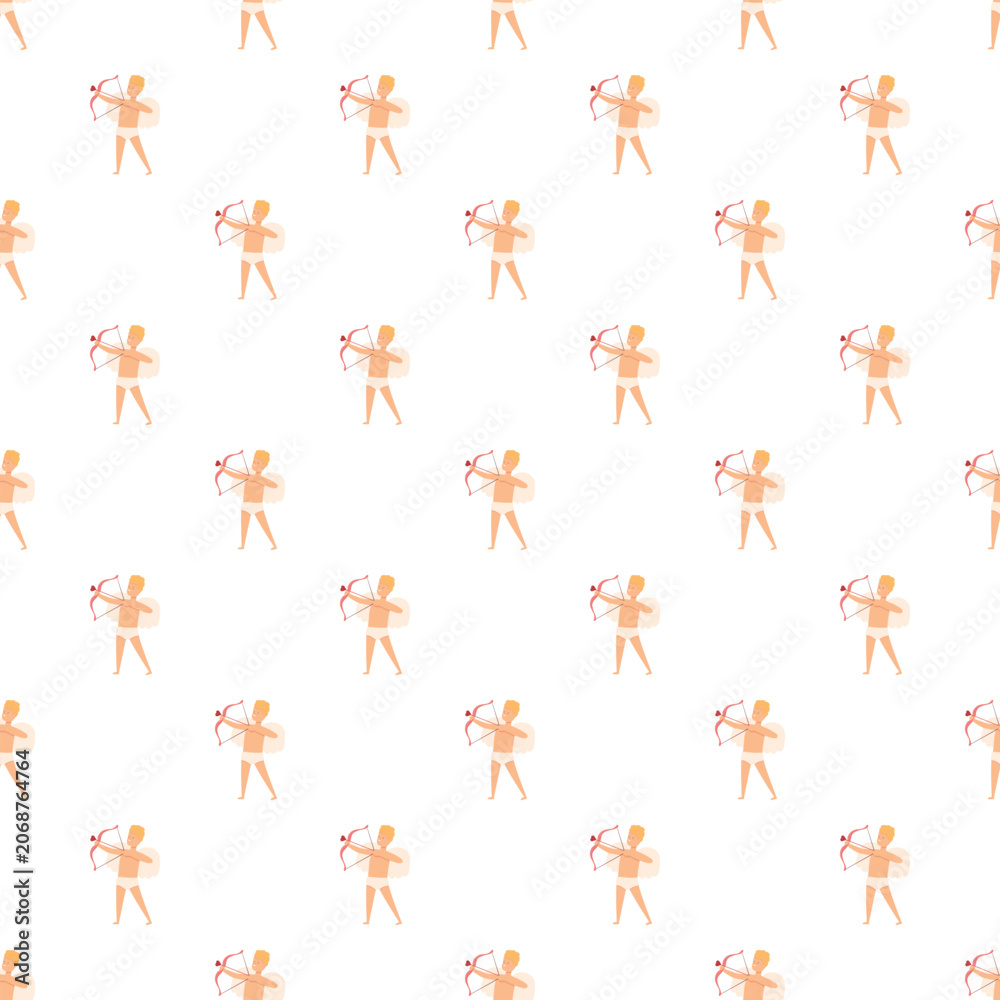 Naklejka premium Cupid angels forming a seamless pattern, symbolizing love and romance