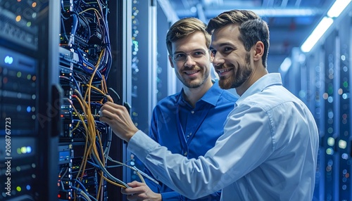 It Professionals Working in Server Room