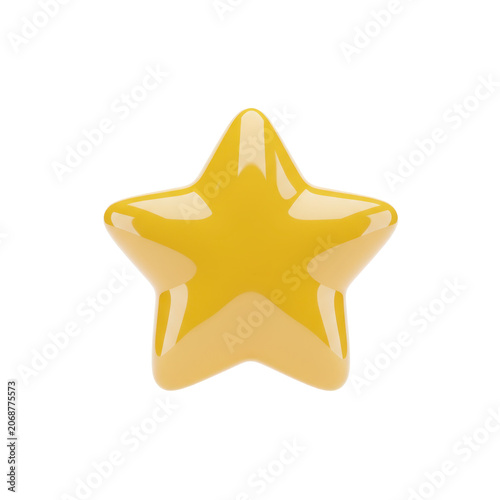 Shiny Yellow Star Shape Glossy Object