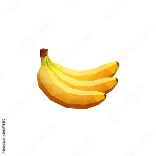 Geometric Low Poly Bunch of Bananas