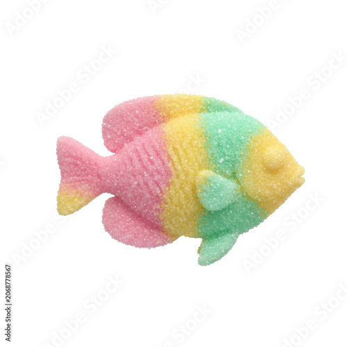 Colorful Fish-Shaped Gummy Candy with Sugar Coating