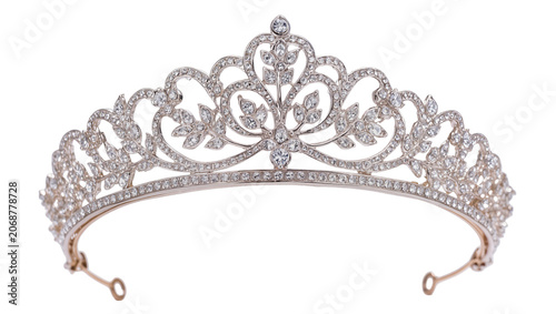 Bild auf Leinwand Ornate diamond tiara with floral leaf motifs and central gem