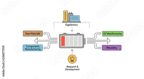 Electric Vehicle Battery Manufacturing Process Flow - Gigafactory Concept
