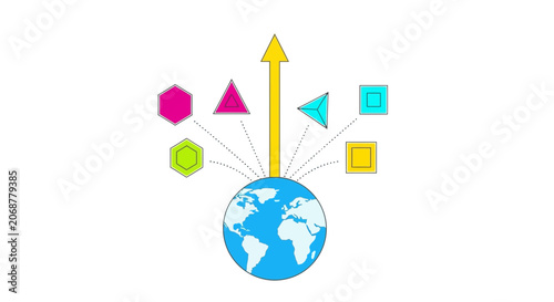 Global Expansion and Growth Concept with Diverse Shapes
