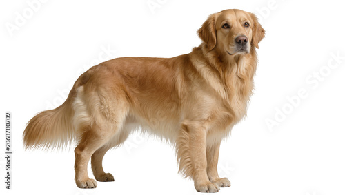 Obraz na plátně Golden Retriever dog standing profile view