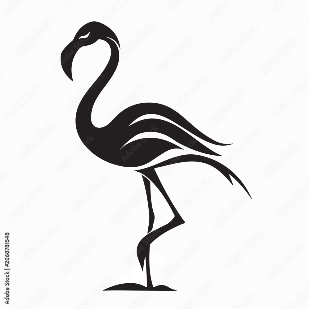 Fototapeta premium Stylish Flamingo Icon Logo Design Vector Isolated On White Background