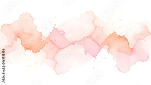 Watercolor peach pink orange abstract background