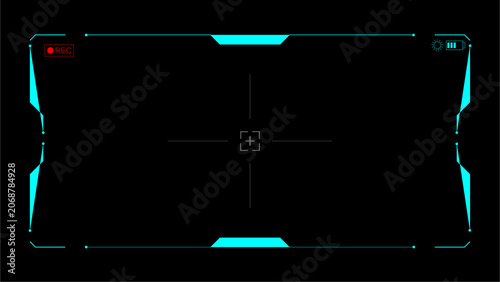 Obraz na płótnie Cool REC recording hut frame screen frame design background in dark background 4